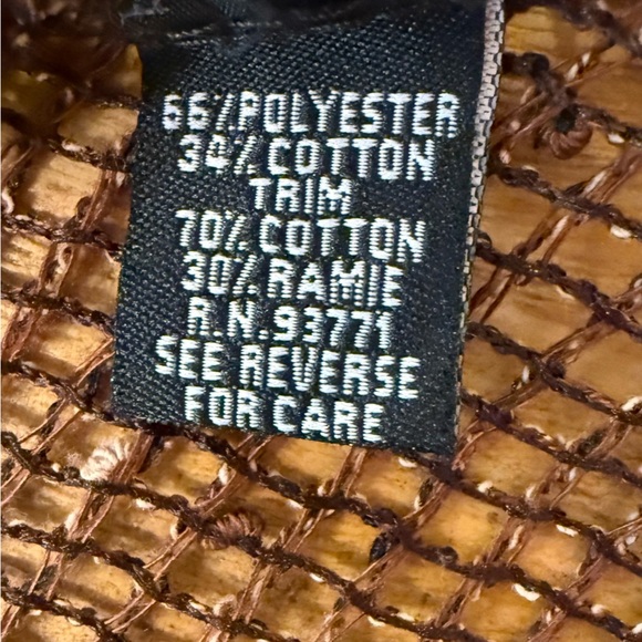 Kaktus Brown Bronze Open Knit Western Boho Cardigan Shrug Vintage Size Large - Picture 8 of 11